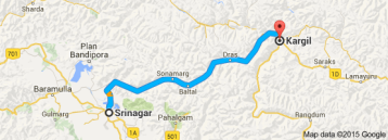Google map-Srngr -Kargil